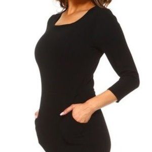 3pcs Set Lady's Kangaroo Pocket Solid Bodycon Dress $50Size: 1 S, 1 M, 1 L